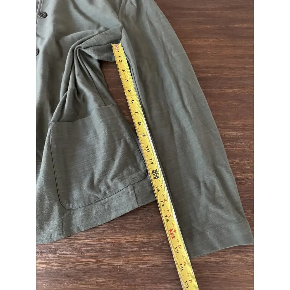 Falconeri Shirt Jacket Mens XXL Green Cotton Jersey Lightweight Made Italy